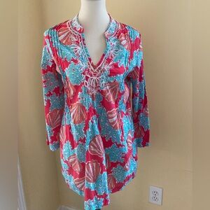 Lilly Pulitzer Women’s Sarasota Beaded Tunic Top, Watermelon, Medium